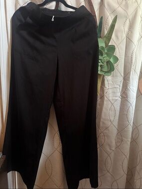 Max Studio Black Wide-Leg Pull-On Pants